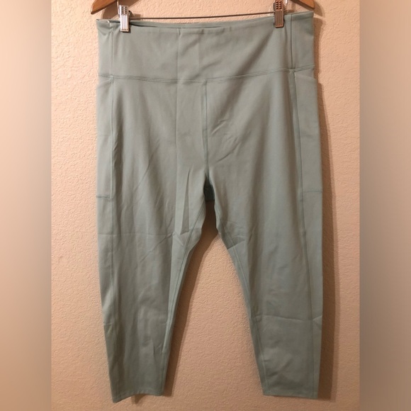 Girlfriend Collective High Rise Cropped Legging in Seafoam Light Blue Size XXXL - Picture 1 of 8